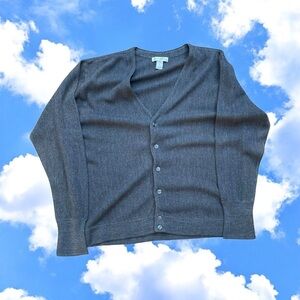 Cypress Links Elegant Charcoal Cardigan Sweater